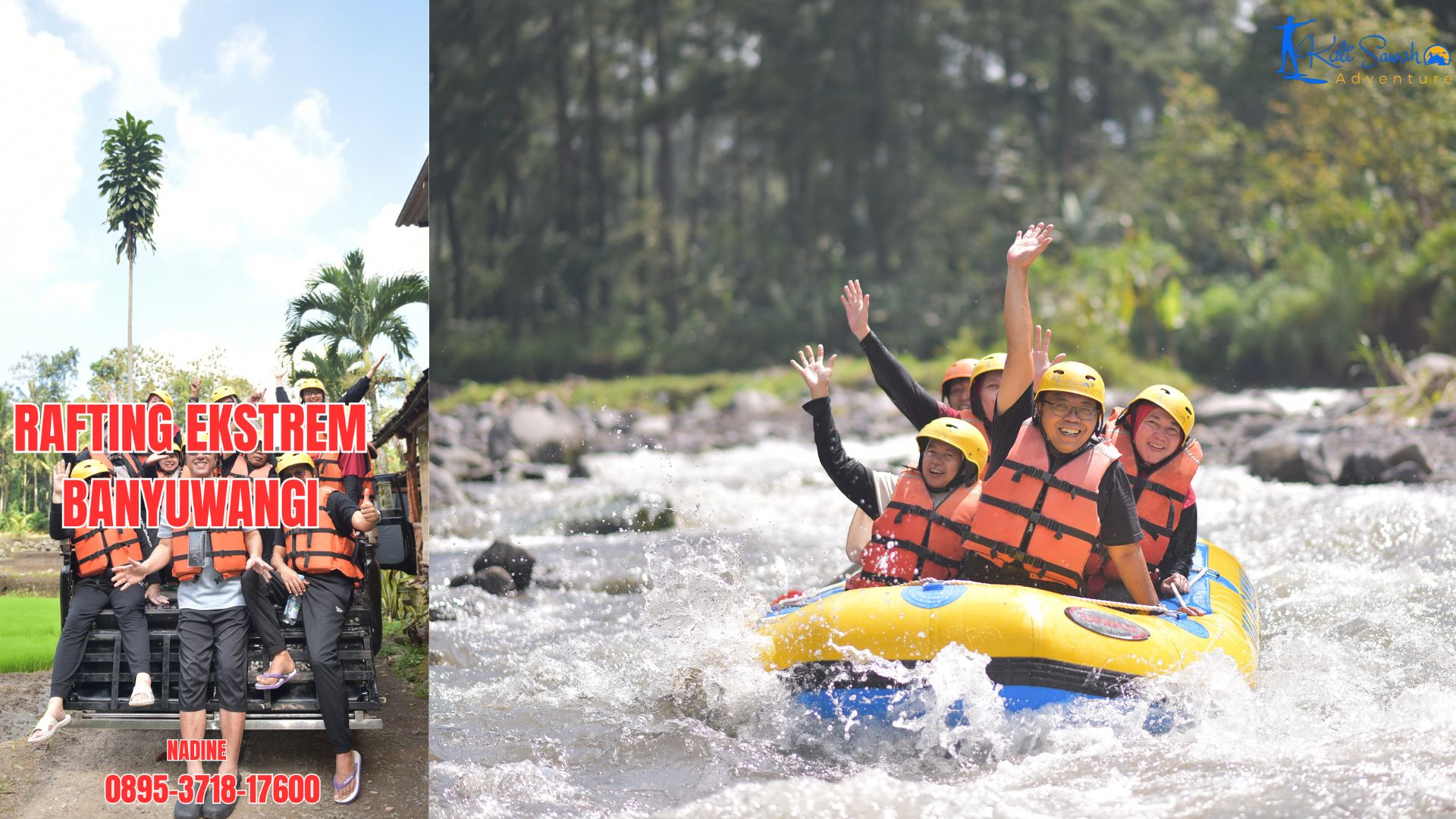 RAFTING EKSTREM BANYUWANGI | RAFTING KALISAWAH | 0895-3718-17600